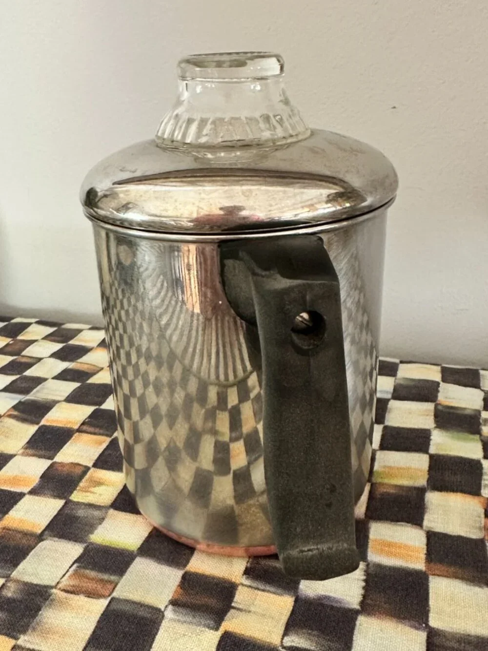 Vintage Revere Ware 1801 Percolator Copper Clad Coffee Pot Stove Top Maker